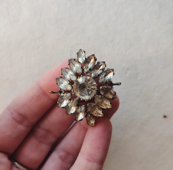 VINTAGE STRASS BROOCHE