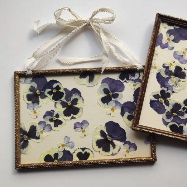 ANTIQUE BLUE VIOLETS RIBBON