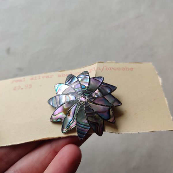 REAL SILVER ABALONE BROOCHE/PENDANT - Afbeelding 2